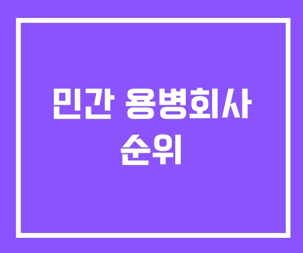 민간 용병회사 순위