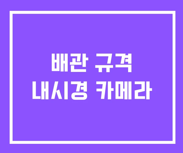 배관 규격 내시경 카메라