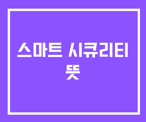 스마트 시큐리티 뜻