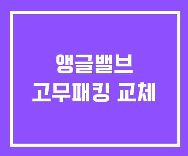 앵글밸브 고무패킹 교체