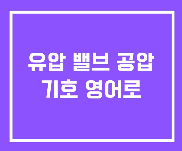 유압 밸브 공압 기호 영어로