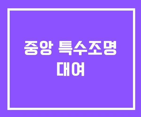 중앙 특수조명 대여 중앙 특수조명 대여
