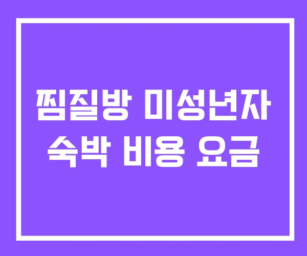 찜질방 미성년자 숙박 비용 요금 찜질방 미성년자 숙박 비용 요금