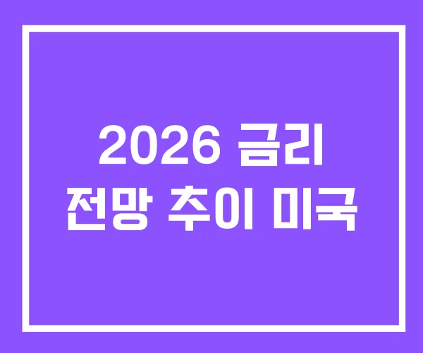 2026 금리 전망 추이 미국 2026 금리 전망 추이 미국
