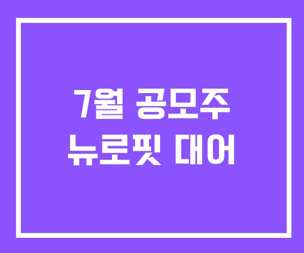 7월 공모주 뉴로핏 대어 7월 공모주 뉴로핏 대어