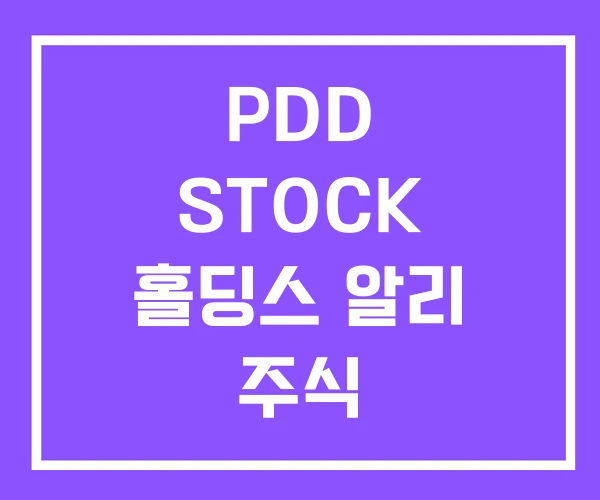 PDD STOCK 홀딩스 알리 주식