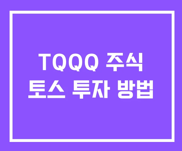 TQQQ 주식 토스 투자 방법 TQQQ 주식 토스 투자 방법
