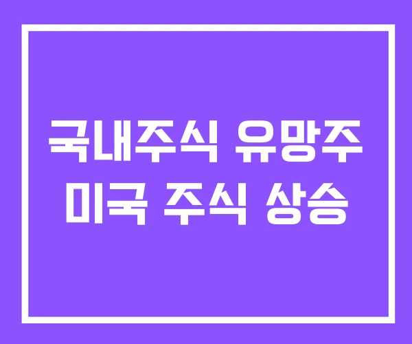 국내주식 유망주 미국 주식 상승 국내주식 유망주 미국 주식 상승