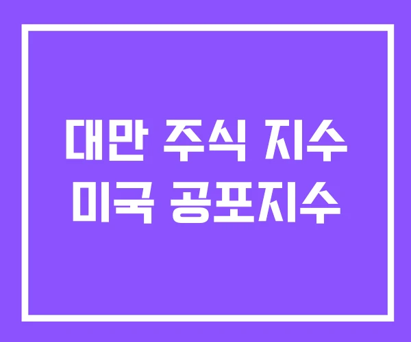 대만 주식 지수 미국 공포지수 대만 주식 지수 미국 공포지수