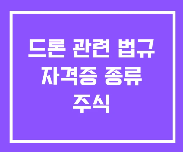 드론 관련 법규 자격증 종류 주식 드론 관련 법규 자격증 종류 주식