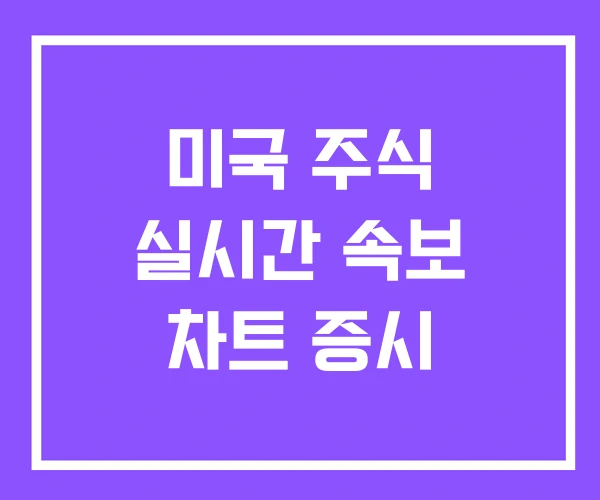 미국 주식 실시간 속보 차트 증시