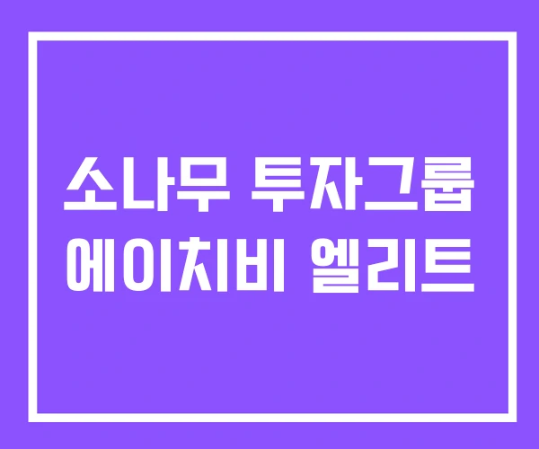 소나무 투자그룹 에이치비 엘리트 소나무 투자그룹 에이치비 엘리트