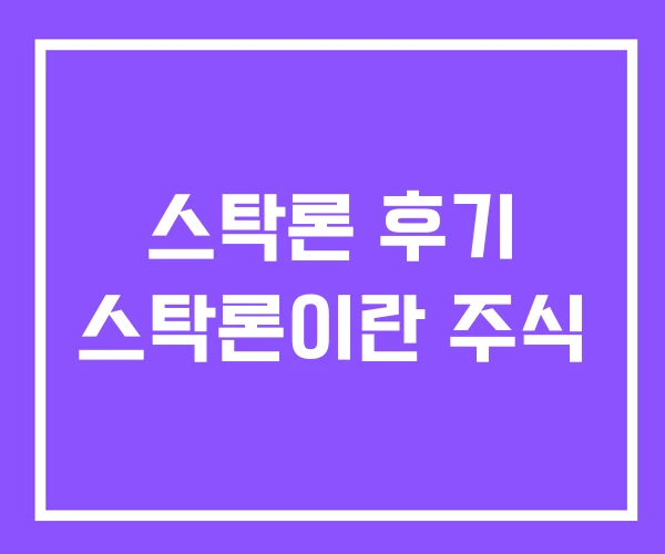 스탁론 후기 스탁론이란 주식 스탁론 후기 스탁론이란 주식