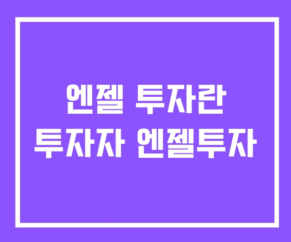 엔젤 투자란 투자자 엔젤투자 엔젤 투자란 투자자 엔젤투자
