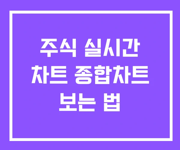 주식 실시간 차트 종합차트 보는 법