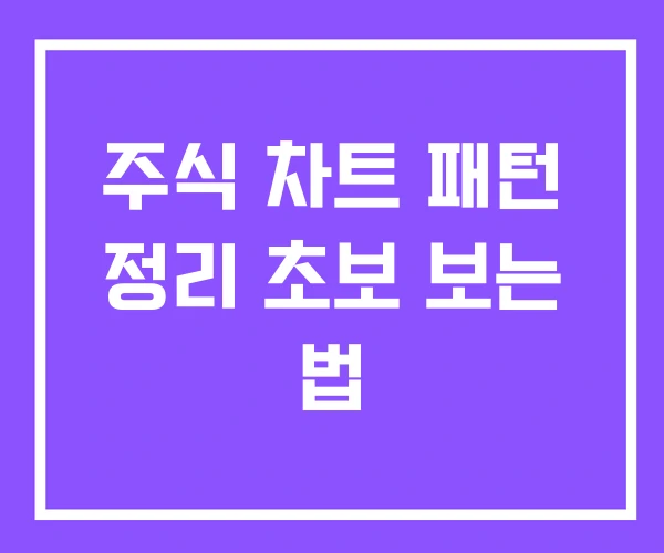 주식 차트 패턴 정리 초보 보는 법
