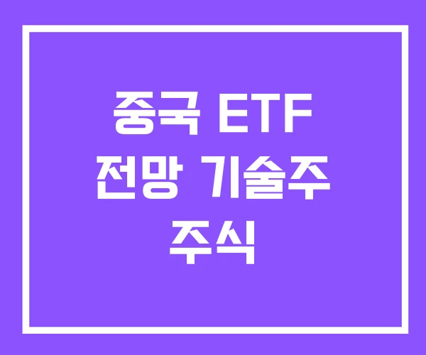 중국 ETF 전망 기술주 주식