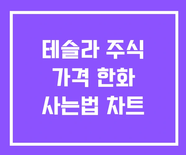 테슬라 주식 가격 한화 사는법 차트 테슬라 주식 가격 한화 사는법 차트