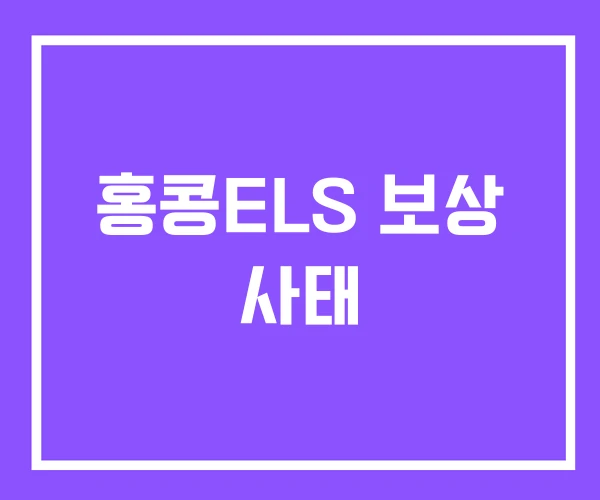 홍콩ELS 보상 사태
