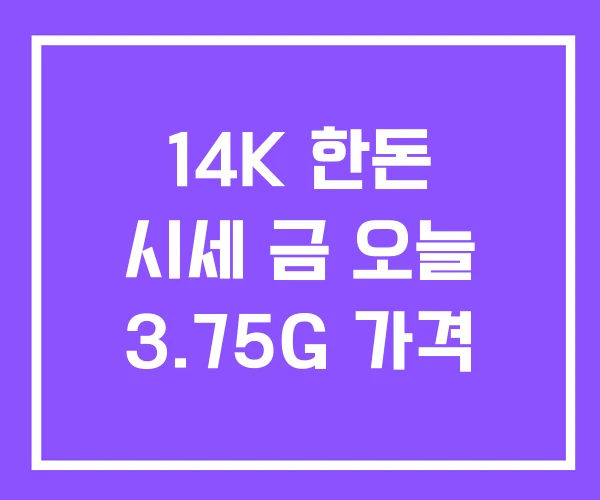 14K 한돈 시세 금 오늘 3.75G 가격