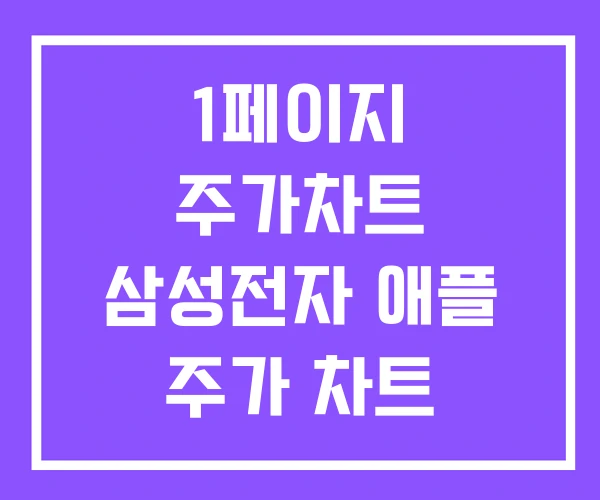 1페이지 주가차트 삼성전자 애플 주가 차트 1페이지 주가차트 삼성전자 애플 주가 차트