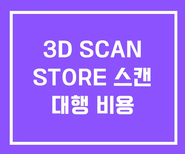 3D SCAN STORE 스캔 대행 비용 3D SCAN STORE 스캔 대행 비용