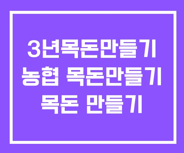 3년목돈만들기 농협 목돈만들기 목돈 만들기 3년목돈만들기 농협 목돈만들기 목돈 만들기