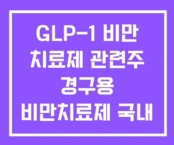 GLP-1 비만 치료제 관련주 경구용 비만치료제 국내 GLP-1 비만 치료제 관련주 경구용 비만치료제 국내