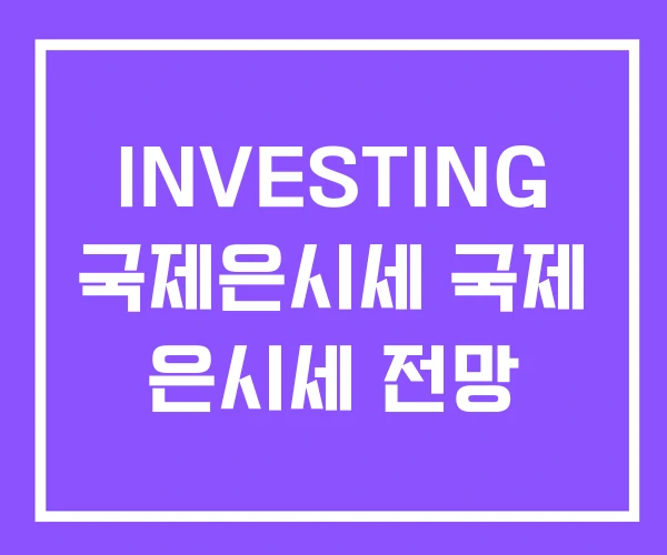 INVESTING 국제은시세 국제 은시세 전망
