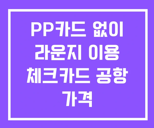 PP카드 없이 라운지 이용 체크카드 공항 가격 PP카드 없이 라운지 이용 체크카드 공항 가격