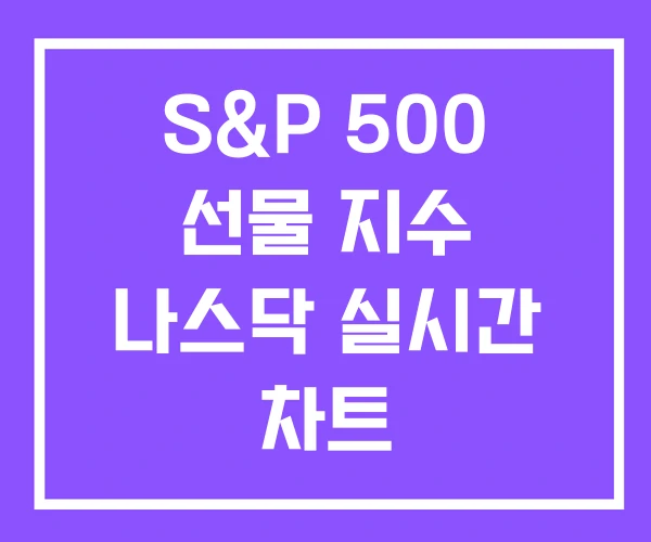 S&P 500 선물 지수 나스닥 실시간 차트