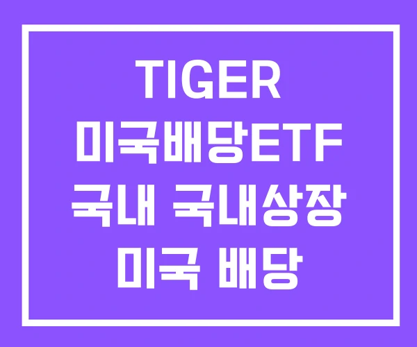 TIGER 미국배당ETF 국내 국내상장 미국 배당 ETF TIGER 미국배당ETF 국내 국내상장 미국 배당 ETF