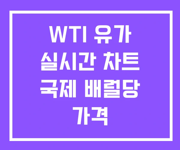 WTI 유가 실시간 차트 국제 배럴당 가격